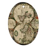 world-map1689 Oval Ornament (Two Sides)