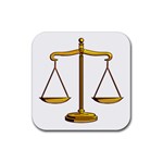 Scales of Justice Rubber Square Coaster (4 pack)