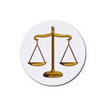 Scales of Justice Rubber Round Coaster (4 pack)