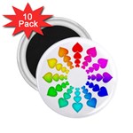 Colorful Hearts Around 2.25  Magnet (10 pack)
