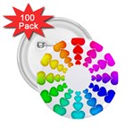 Colorful Hearts Around 2.25  Button (100 pack)