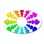 Colorful Hearts Around Magnet (Oval)