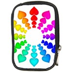 Colorful Hearts Around Compact Camera Leather Case