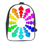 Colorful Hearts Around School Bag (Large)