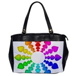 Colorful Hearts Around Oversize Office Handbag (One Side)