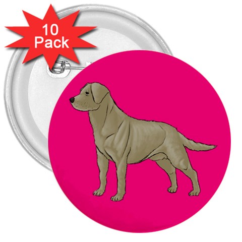 BP Yellow Labrador Retriever Dog Gifts 3  Button (10 pack) from UrbanLoad.com Front