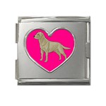 BP Yellow Labrador Retriever Dog Gifts Mega Link Heart Italian Charm (18mm)