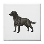 BW Black Labrador Retriever Dog Gifts Tile Coaster
