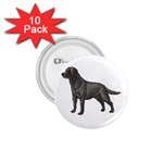 BW Black Labrador Retriever Dog Gifts 1.75  Button (10 pack) 
