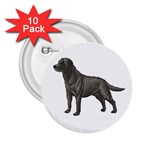 BW Black Labrador Retriever Dog Gifts 2.25  Button (10 pack)