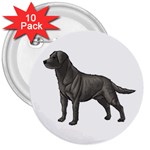 BW Black Labrador Retriever Dog Gifts 3  Button (10 pack)