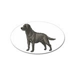 BW Black Labrador Retriever Dog Gifts Sticker (Oval)