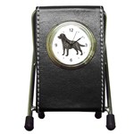 BW Black Labrador Retriever Dog Gifts Pen Holder Desk Clock