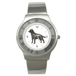 BW Black Labrador Retriever Dog Gifts Stainless Steel Watch