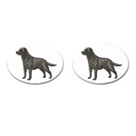 BW Black Labrador Retriever Dog Gifts Cufflinks (Oval)