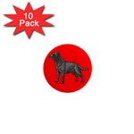 BR Black Labrador Retriever Dog Gifts 1  Mini Magnet (10 pack) 