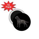 BB Black Labrador Retriever Dog Gifts 1.75  Magnet (10 pack) 