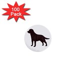 BW Chocolate Labrador Retriever Dog Gifts 1  Mini Button (100 pack) 