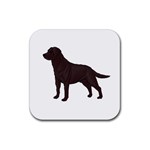 BW Chocolate Labrador Retriever Dog Gifts Rubber Square Coaster (4 pack)