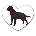 BW Chocolate Labrador Retriever Dog Gifts Mousepad (Heart)