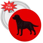 BR Chocolate Labrador Retriever Dog Gifts 3  Button (10 pack)