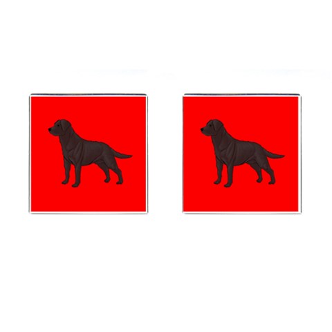 BR Chocolate Labrador Retriever Dog Gifts Cufflinks (Square) from UrbanLoad.com Front(Pair)