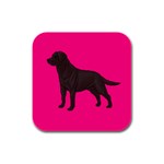 BP Chocolate Labrador Retriever Dog Gifts Rubber Square Coaster (4 pack)