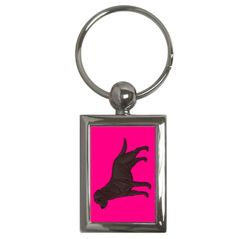 BP Chocolate Labrador Retriever Dog Gifts Key Chain (Rectangle) from UrbanLoad.com Front