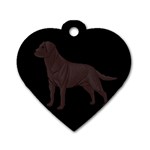 BB Chocolate Labrador Retriever Dog Gifts Dog Tag Heart (Two Sides)