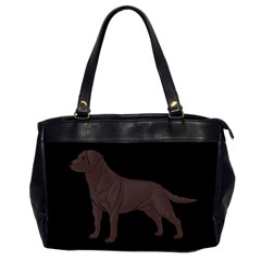 BB Chocolate Labrador Retriever Dog Gifts Oversize Office Handbag (Two Sides) from UrbanLoad.com Front