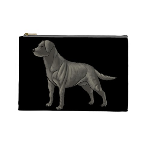 BB Black Labrador Retriever Dog Gifts Cosmetic Bag (Large) from UrbanLoad.com Front