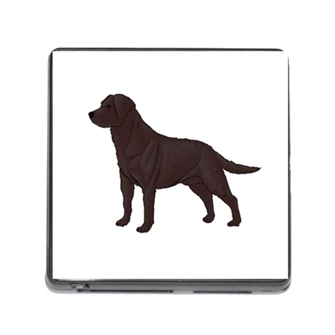 BW Chocolate Labrador Retriever Dog Gifts Memory Card Reader with Storage (Square) from UrbanLoad.com Front