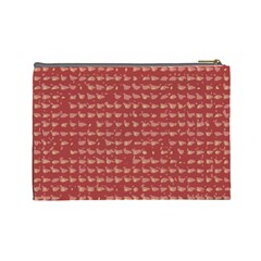 Red Mosaic Custom Cosmetic Bag (Large) from UrbanLoad.com Back