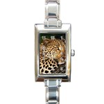 Male Leopard Rectangular Italian Charm Watch