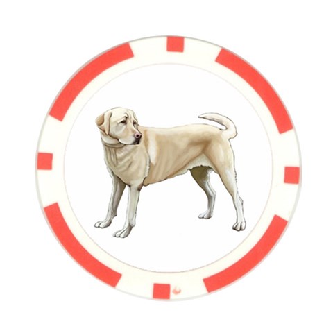 BW Yellow Labrador Retriever Dog Gifts Poker Chip Card Guard (10 pack) from UrbanLoad.com Front