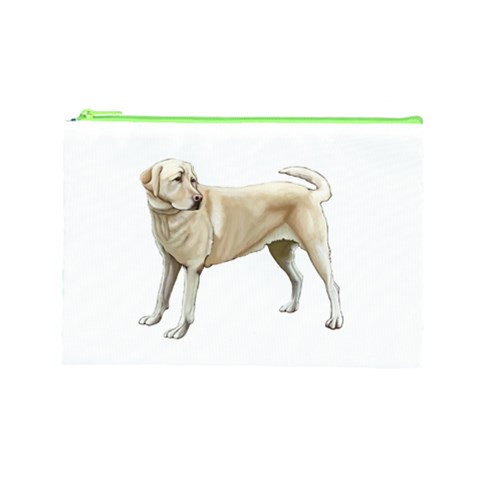 BW Yellow Labrador Retriever Dog Gifts Cosmetic Bag (Large) from UrbanLoad.com Front