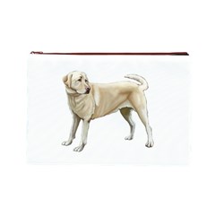 BW Yellow Labrador Retriever Dog Gifts Cosmetic Bag (Large) from UrbanLoad.com Front