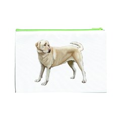 BW Yellow Labrador Retriever Dog Gifts Cosmetic Bag (Large) from UrbanLoad.com Back