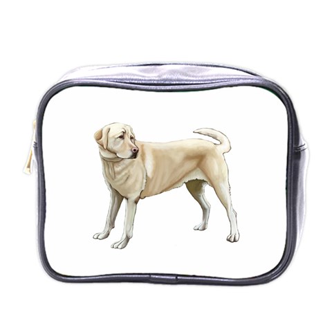 BW Yellow Labrador Retriever Dog Gifts Mini Toiletries Bag (One Side) from UrbanLoad.com Front