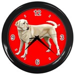 BR Yellow Labrador Retriever Dog Gifts Wall Clock (Black)