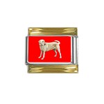 BR Yellow Labrador Retriever Dog Gifts Gold Trim Italian Charm (9mm)