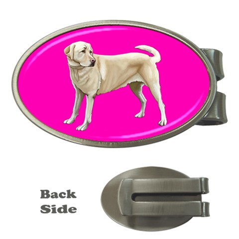 BP Yellow Labrador Retriever Dog Gifts Money Clip (Oval) from UrbanLoad.com Front