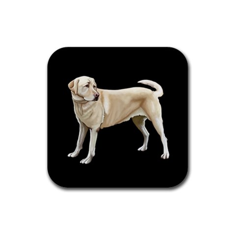 BB Yellow Labrador Retriever Dog Gifts Rubber Square Coaster (4 pack) from UrbanLoad.com Front
