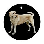 BB Yellow Labrador Retriever Dog Gifts Round Ornament (Two Sides)