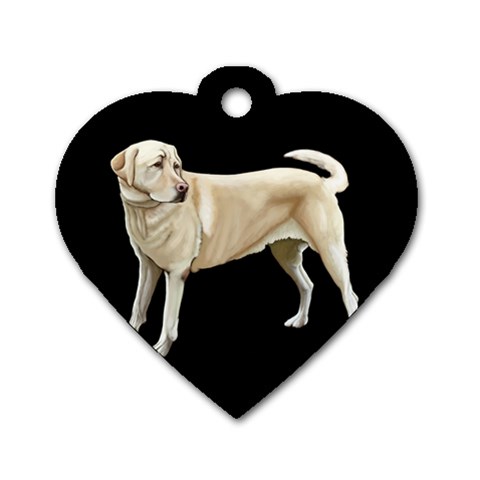 BB Yellow Labrador Retriever Dog Gifts Dog Tag Heart (Two Sides) from UrbanLoad.com Front