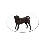 BW Black Labrador Retriever Dog Gifts Sticker Oval (10 pack)