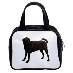 BW Black Labrador Retriever Dog Gifts Classic Handbag (Two Sides) from UrbanLoad.com Front