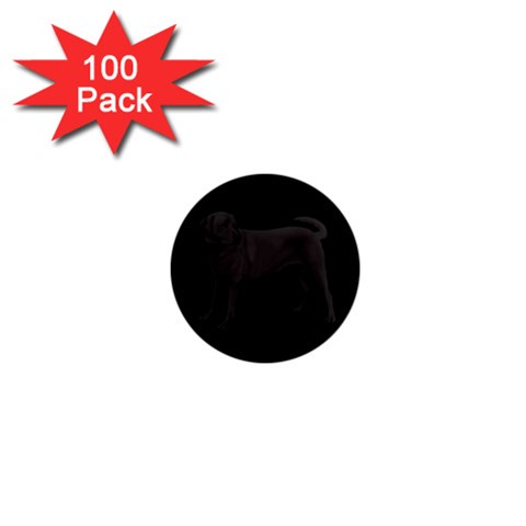 BB Black Labrador Retriever Dog Gifts 1  Mini Magnet (100 pack)  from UrbanLoad.com Front