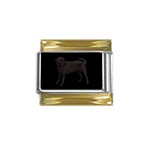 BB Black Labrador Retriever Dog Gifts Gold Trim Italian Charm (9mm)