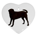 BW Chocolate Labrador Retriever Dog Gifts Ornament (Heart)